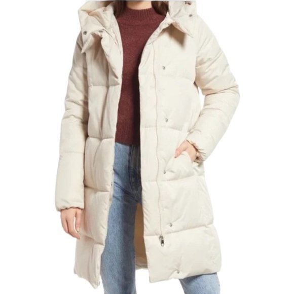 Vero Moda Jackets & Blazers - Vero Moda Puffer Stella Quilted Long Coat Cream Oatmeal M NWT
